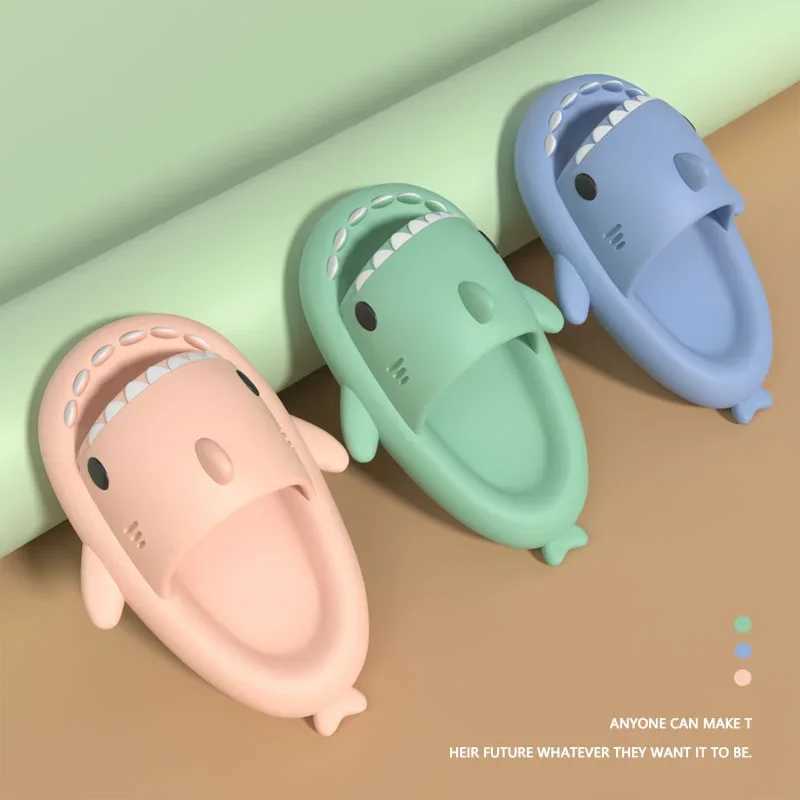 Slipper Childrens shoe slider shark flip soft bottom cartoon slider womens mens bathroom sandals EVA anti slip childrens shoe sandals S25326
