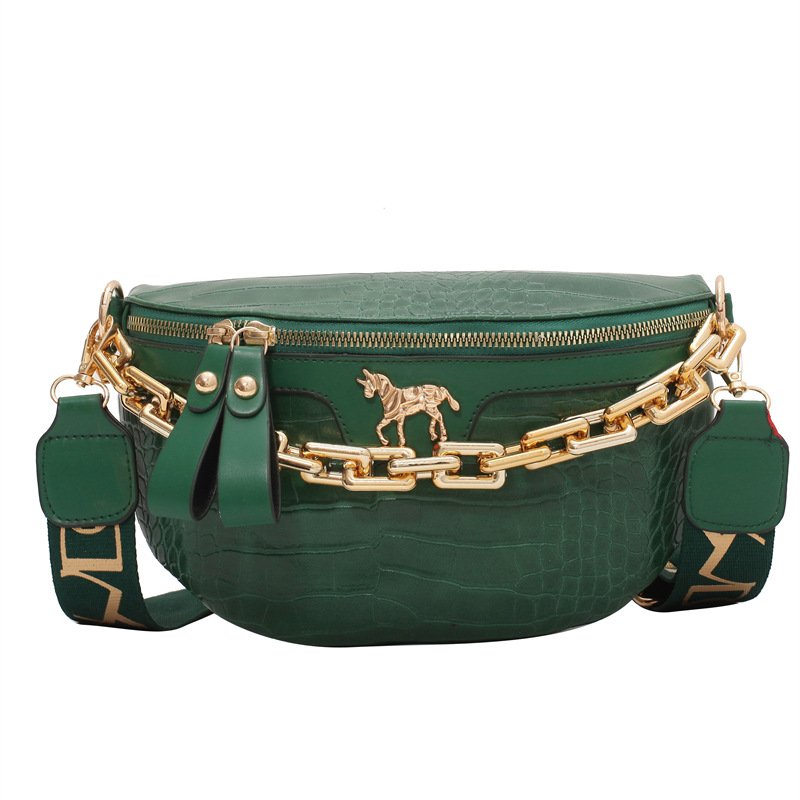design bag 2025 Korean version trendy and fashionable PU single shoulder bag with chain casual and versatile crossbody bag