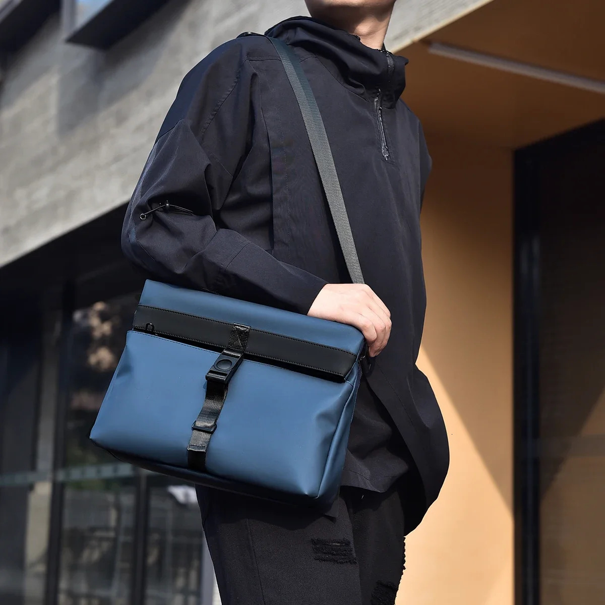 Mens cross body bag waterproof Oxford cloth mens daily commuting shoulder youth lightweight travel 250326