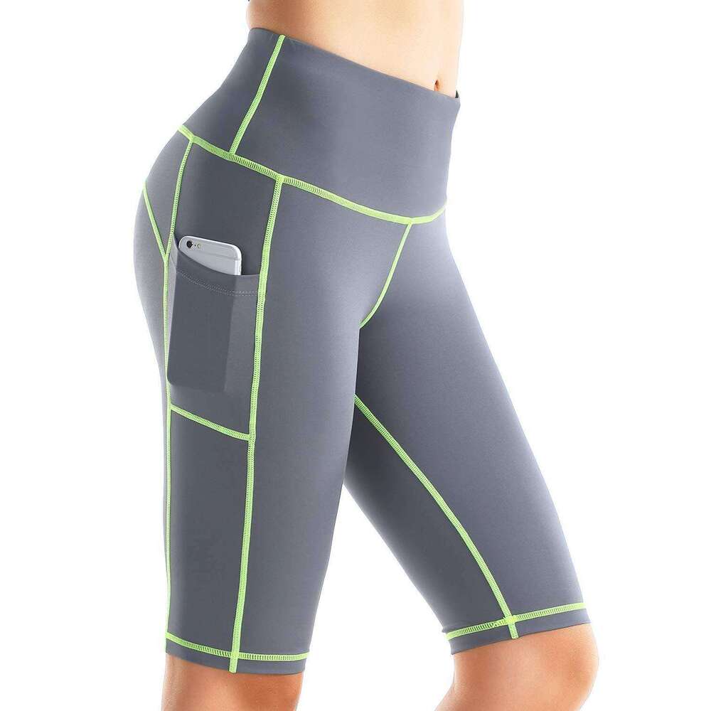 Women Yoga Pants New Spring And Summer Sports Seven Point Contrasting Shorts High Waisted Elastic Fitness Women S Pants YJ