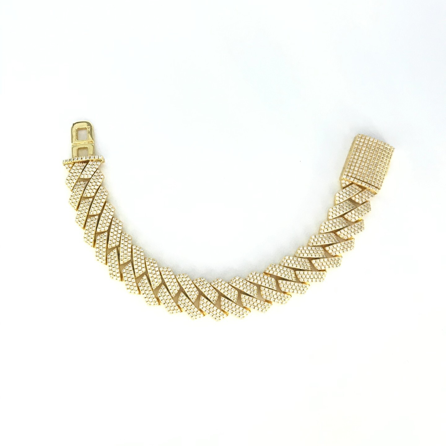 925 sterling silver diamond inlaid moissanite hip-hop accessory mens long Cuban chain necklace bracelet