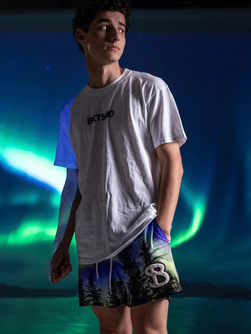 Aurora style mesh quick drying shorts mens casual sports running quarter basketball pants summer fashion 250322