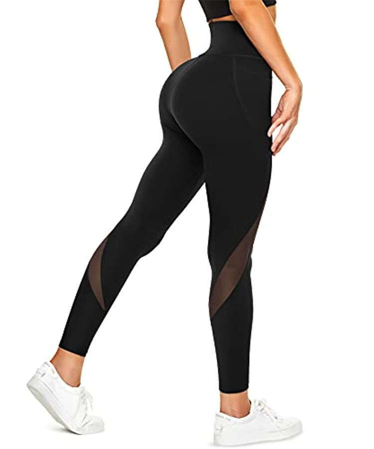 Women Yoga Pants Autumn And Winter Breathable Thin Style Solid Color Printed Slimming Cross Waist Bottom Pocket Pants YJ
