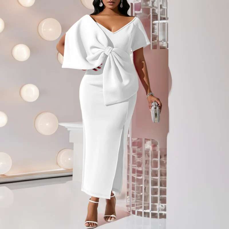 Dongdumaoyi Sexy Zeemeerminjurk Met Strikaccenten En Hoge Split Bodycon Avondjurk Dramatische Strikdetail