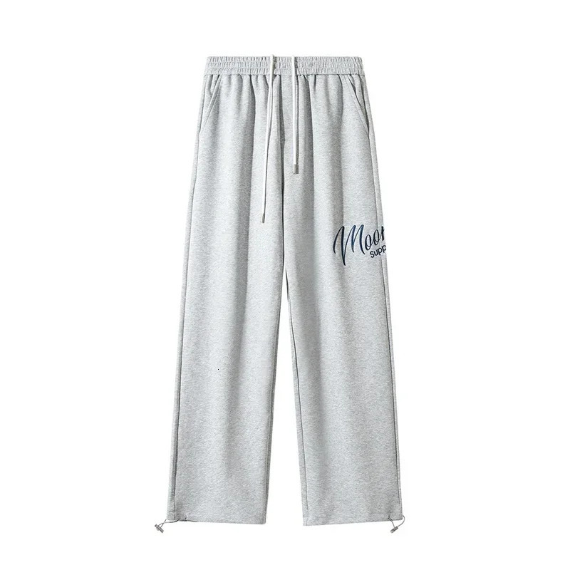 American Fashion Letter Hip Hop Wide Leg Pants Mens Y2K Street Clothing Bag Straight Hombre Gym Sports 250327
