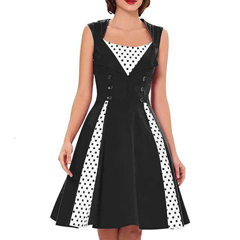 Dongdumaoyi Mode Patchwork Volledige Rok Retro Damesjurk Sexy En Verfijnd