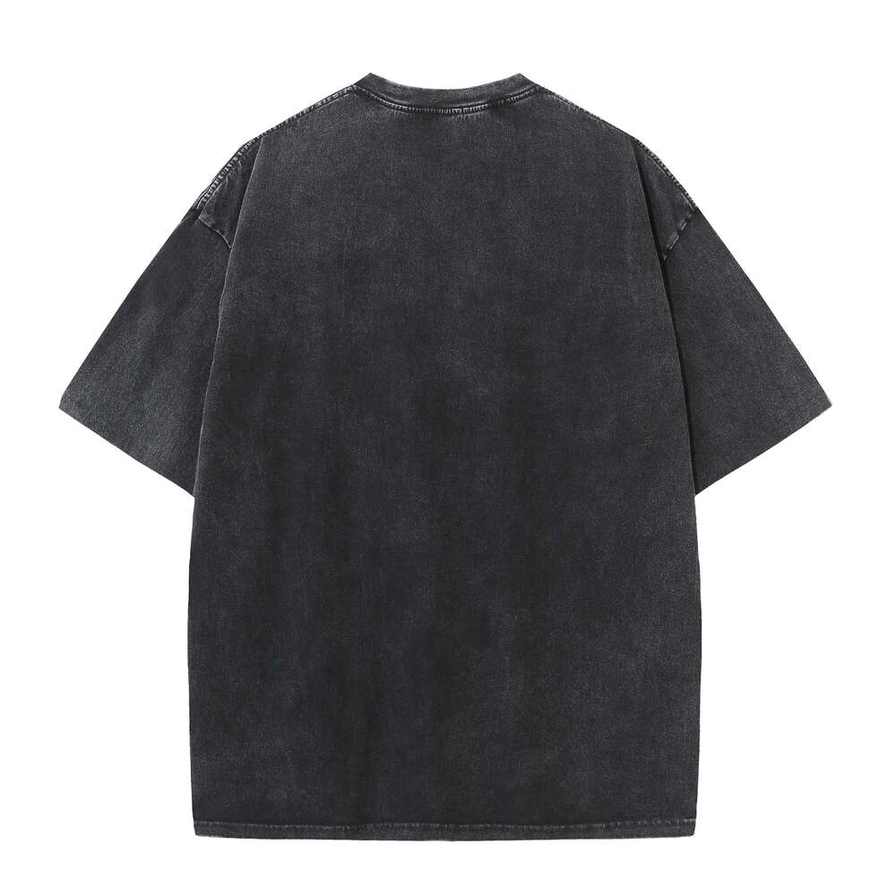 Men's custom logo T-shirt, streetwear, hip-hop, 100% cotton, breathable, faded, top, neutral, retro, brand, summer