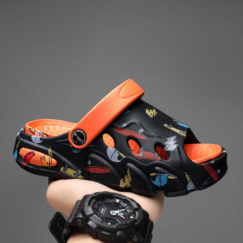 Slipper Childrens slippers for boys and girls in summer non slip soft bottom cool mop for outdoor wear with a feeling of stepping on poop when worn tw