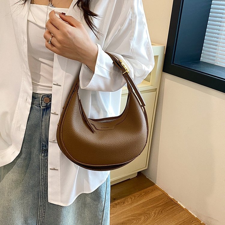 Women's handbag bag new all-in-one single shoulder crossbody saddle bag casual fashion crescent bag 2025