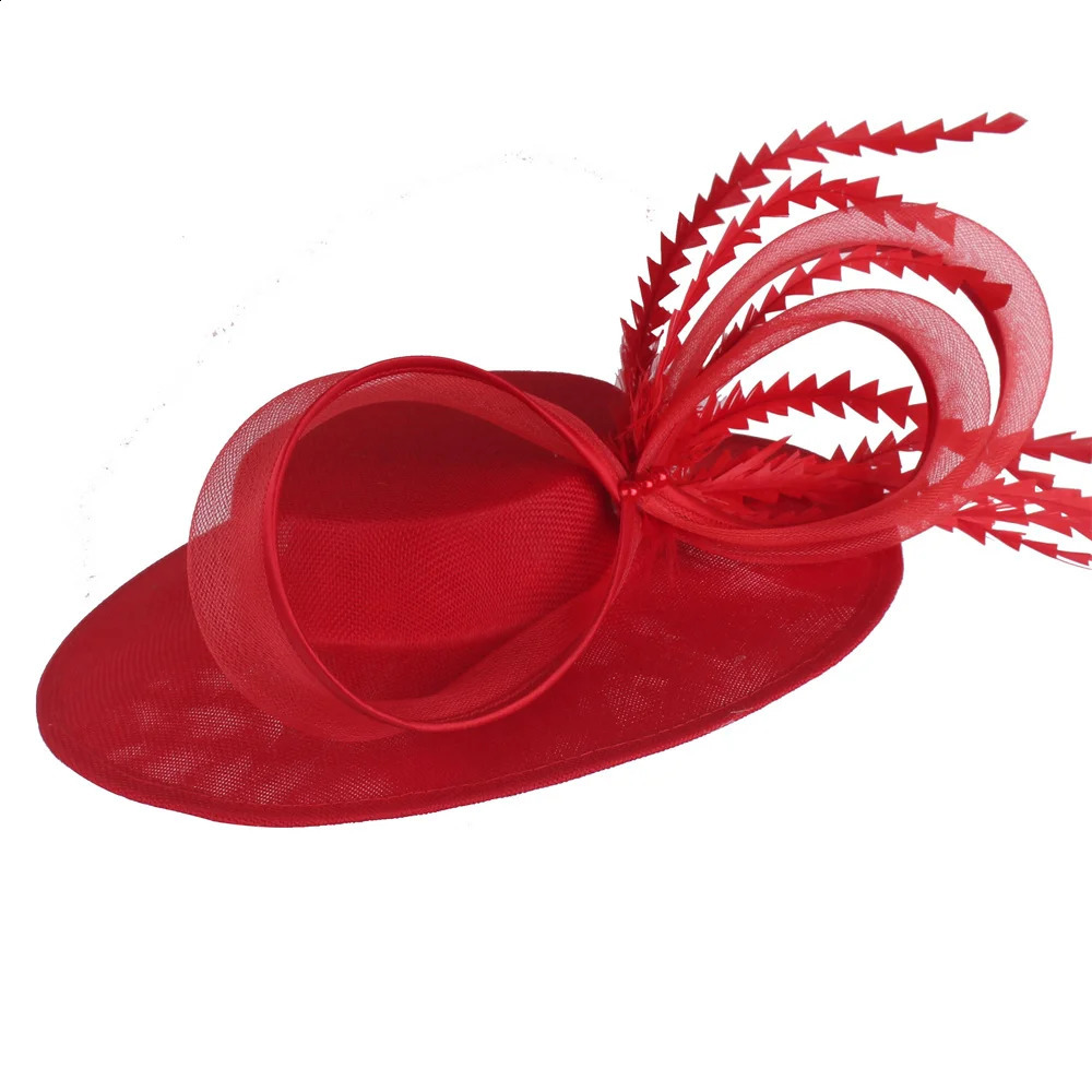 Women Kentucky Ascot Big Fascinator Hats With Flower Church Wedding Chapeau Cap Ladies Occasion Millinery Ladies Femme Elegant 250326