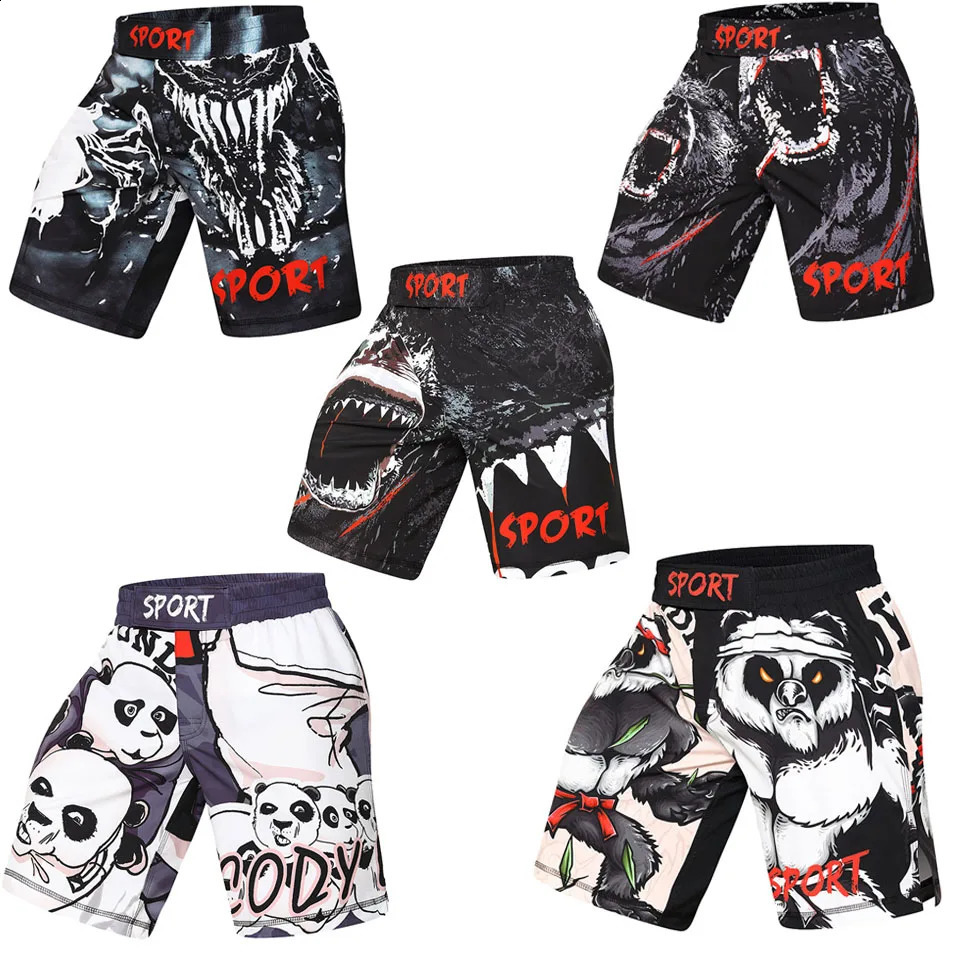 Jiujitsu Boxing Mens Boxing Shorts Womens Patch Work Rashguard Cutting MMA Muay Thai Shorts Taekwondo Clothing Martial Arts Backbone 250322