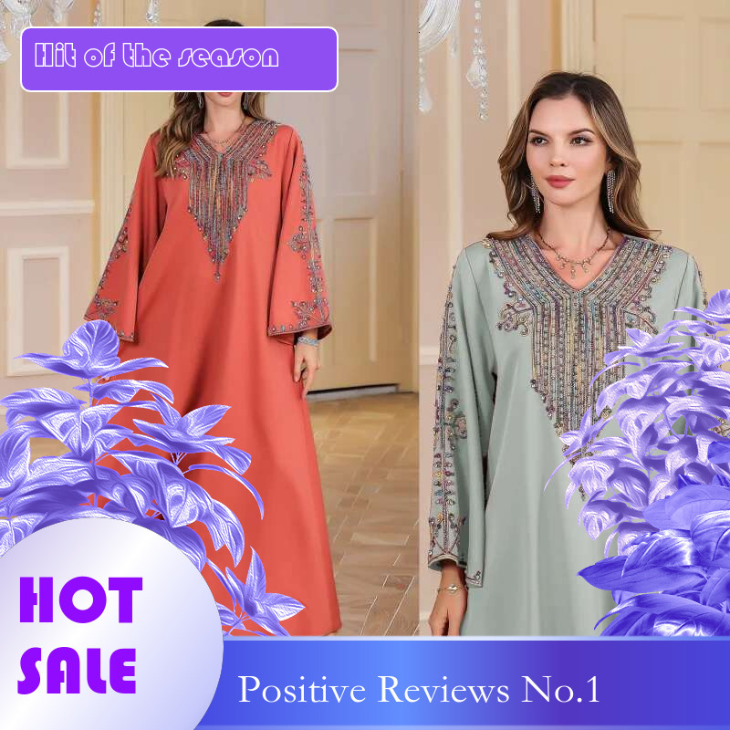 Dongdumaoyi Abaya Moslim Midden Oosten Dameskleding Zomer Elegante Touw Borduren Abaya Jurk Dubai Mode W
