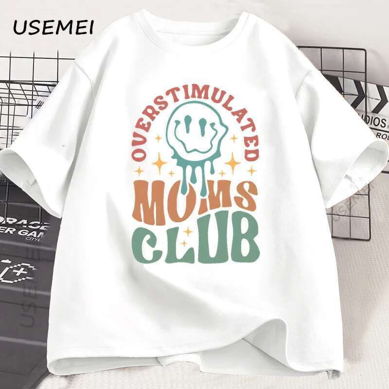Super sized Mom Club T shirt funny fashionable Mother s Day gift for casual cotton short sleeved clothing
