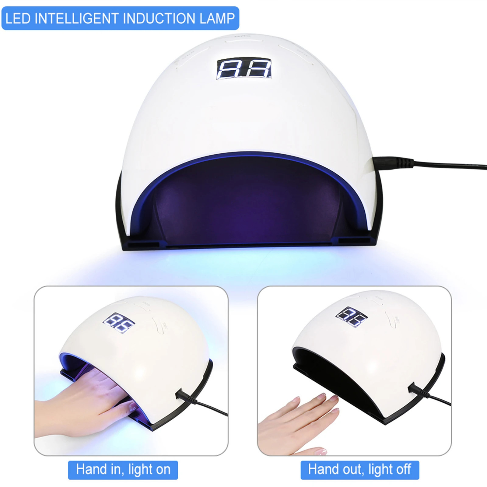 UVLED nail dryer lamp is used for polishing and curing of gel with intelligent sensor handle foot treatment tool 250325