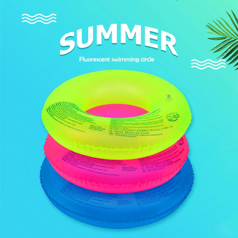 6080 Mode Summer Inflatable Floating Row Swimming Loop Tube Children Adult Fluorescent Life Pool Random Color 250321