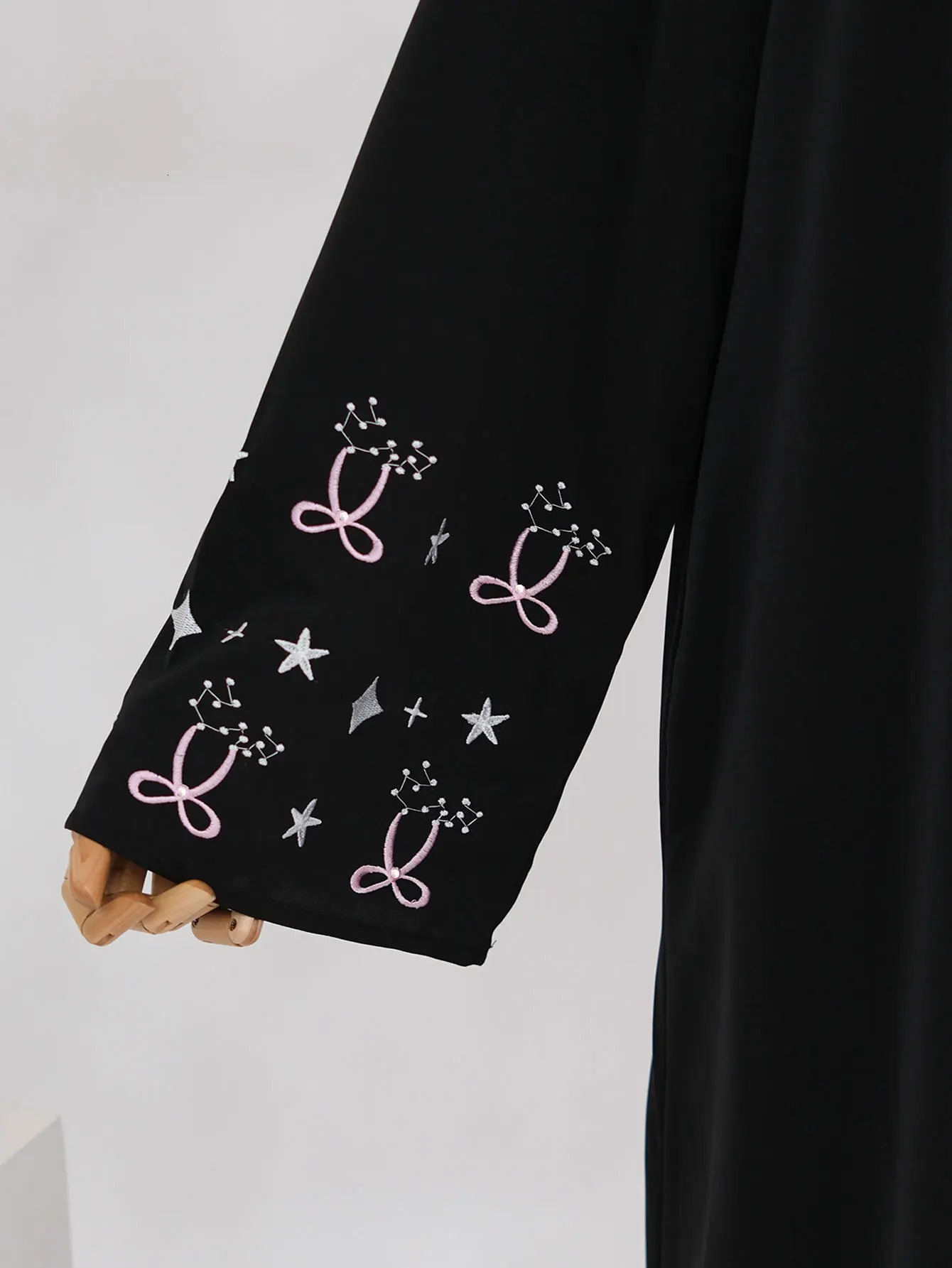 Muslim Abaya Womens ed Open Collar cardigan Dubai Abayas Kaftan Islamic Arab Vishidos 250326