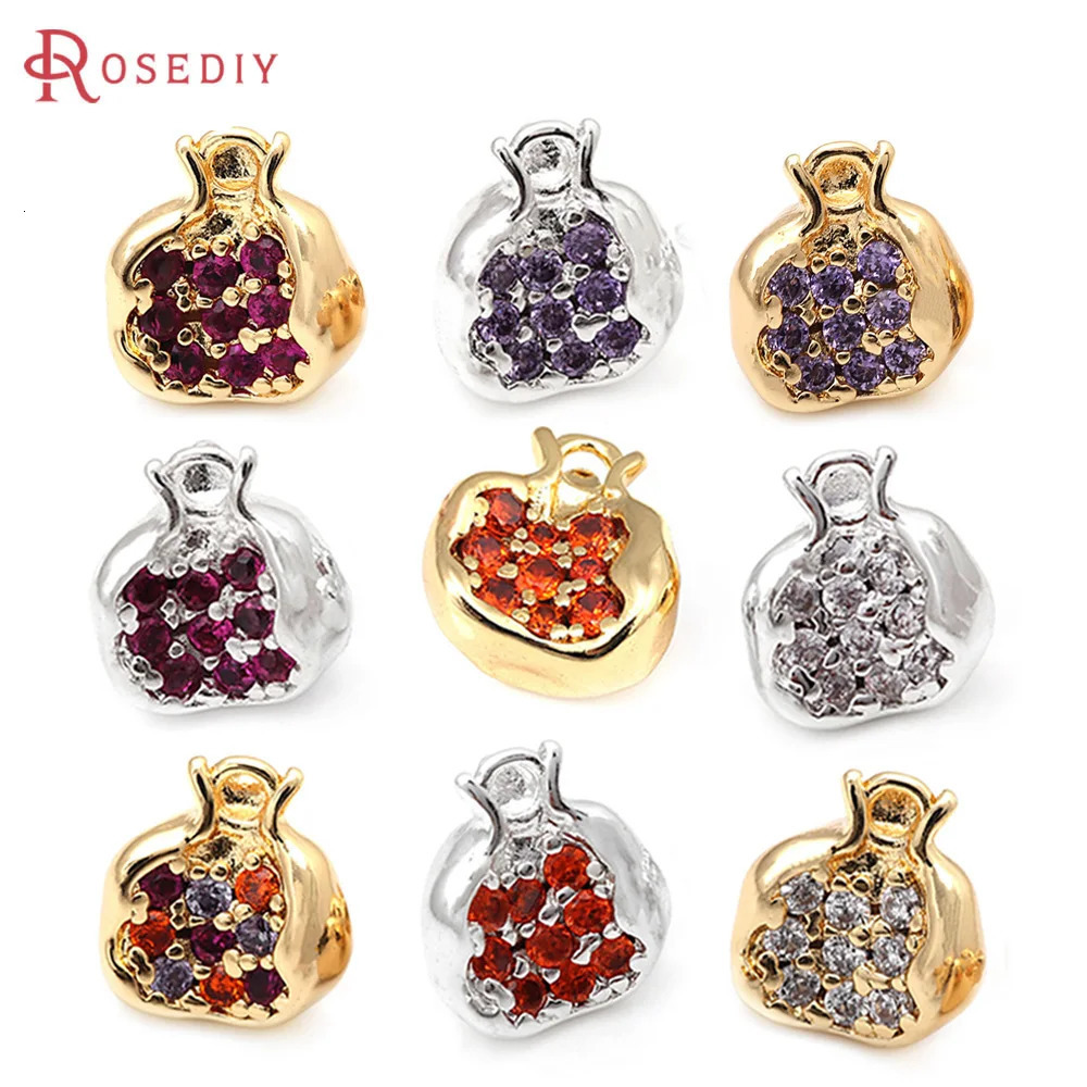 4 pieces of highquality brass zircon garnet amulet pendant necklace DIY jewelry accessories RoseDIY official website 250325