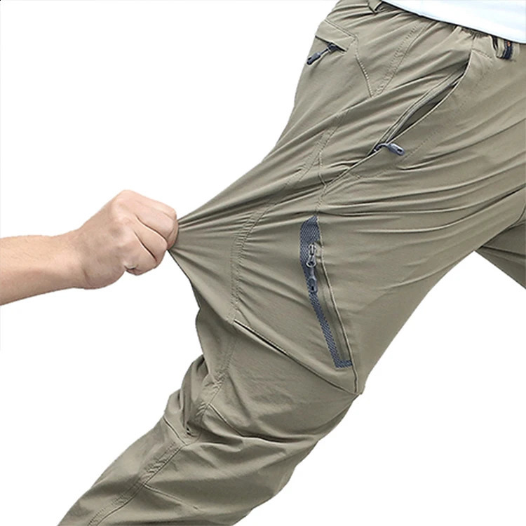 Four sided elastic quick drying pants for mens mountaineering outdoor pants light and thin for womens summer elastic breathab 250317