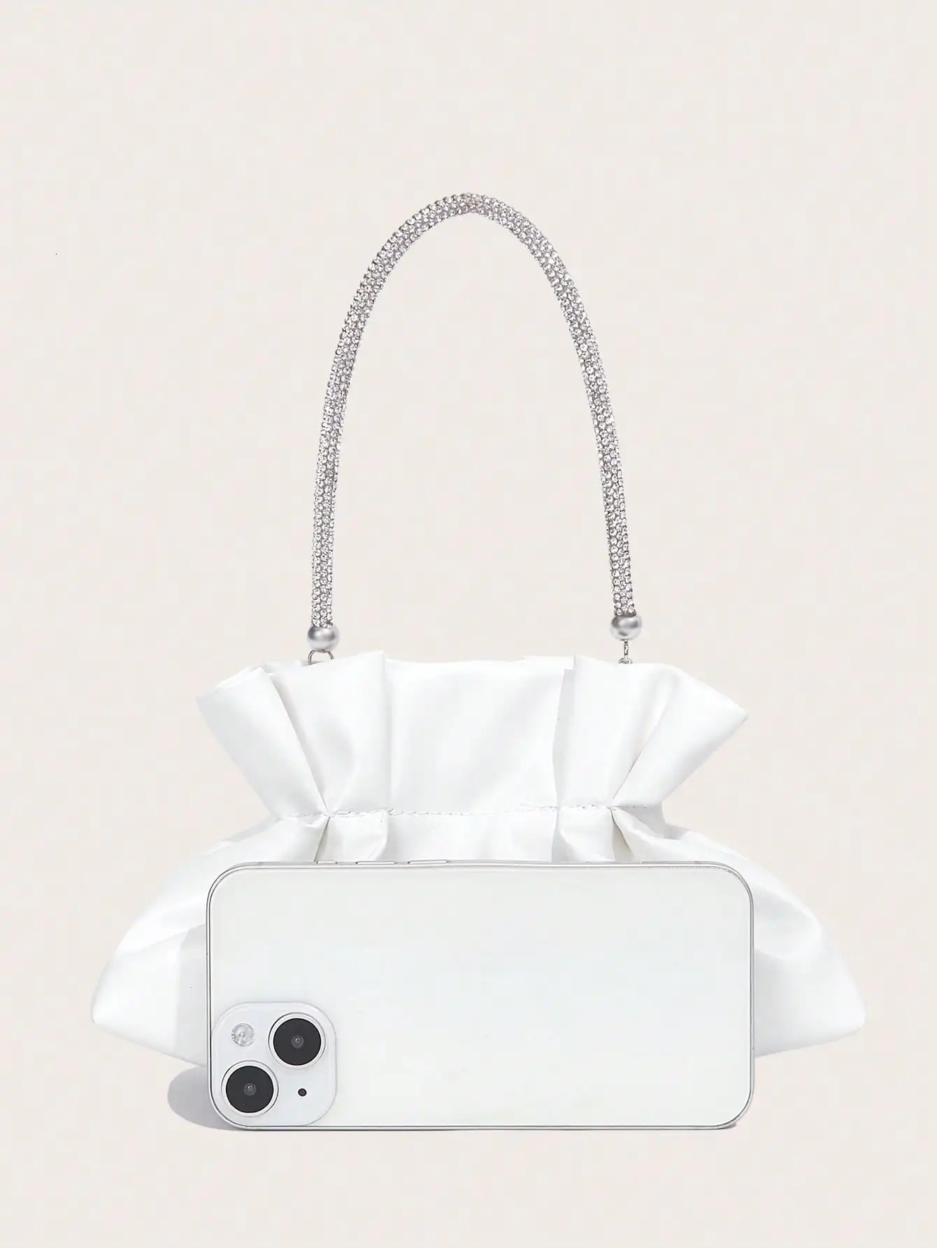 Womens party bag white PU fashionable and elegant clutch selling gorgeous shiny wedding dinner 250326