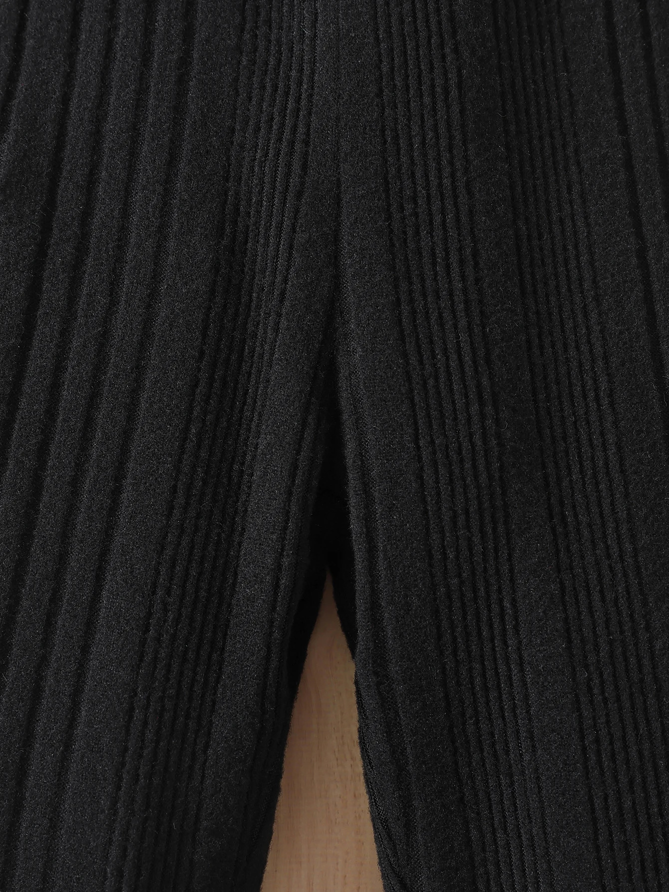 Autumn girl pants slim hole comfortable fully matched high waist black bell bottom 250325