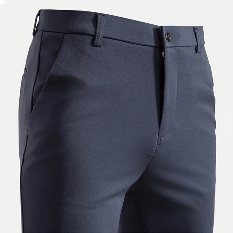 29-42 Mens Summer Thin Fashion Business Casual Suit Pants Long Pants Mens Elastic Straight Sleeve Formal Pants Plus Size 28-40 250317
