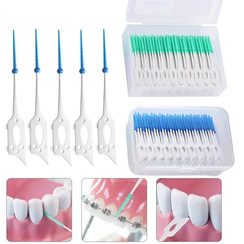 40120pcs interdental brush soft silicone adaptive space orthodontic bracket 250325