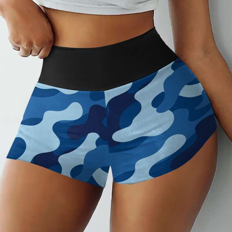 Women Yoga Pants Yoga Fitness With Back Print Summer High Waist Sports Shorts