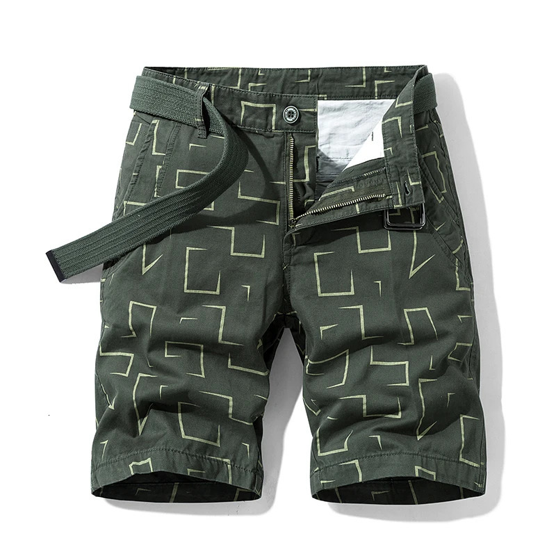 Summer thin multi pocket pure cotton work clothes shorts for men loose straight leg five point casual over knee beach 250326