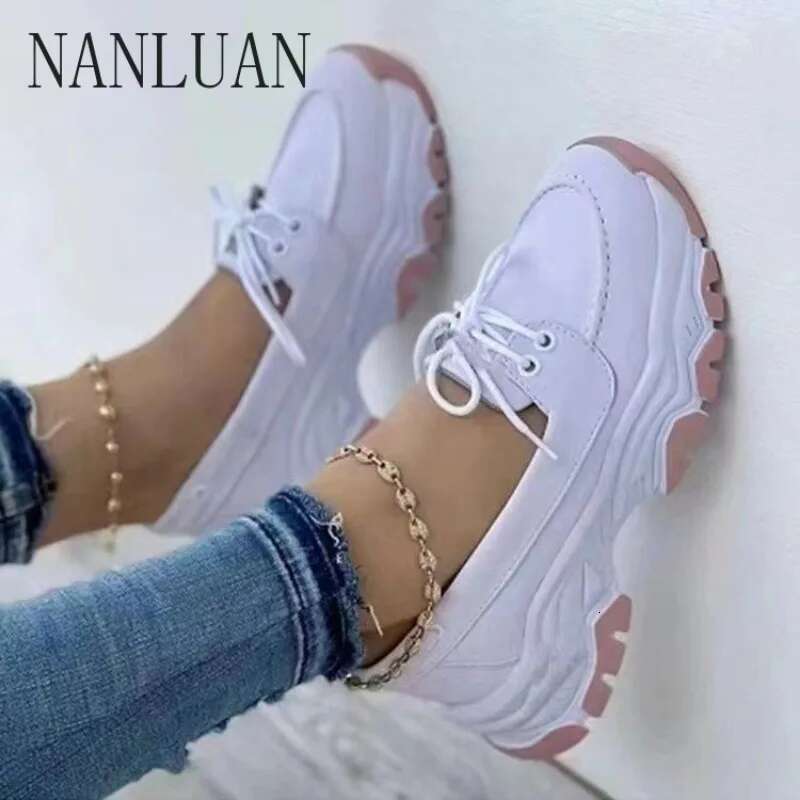 Boutique Classic casual autumn new solid color high quality women's comfortable thick sole trendy shoes