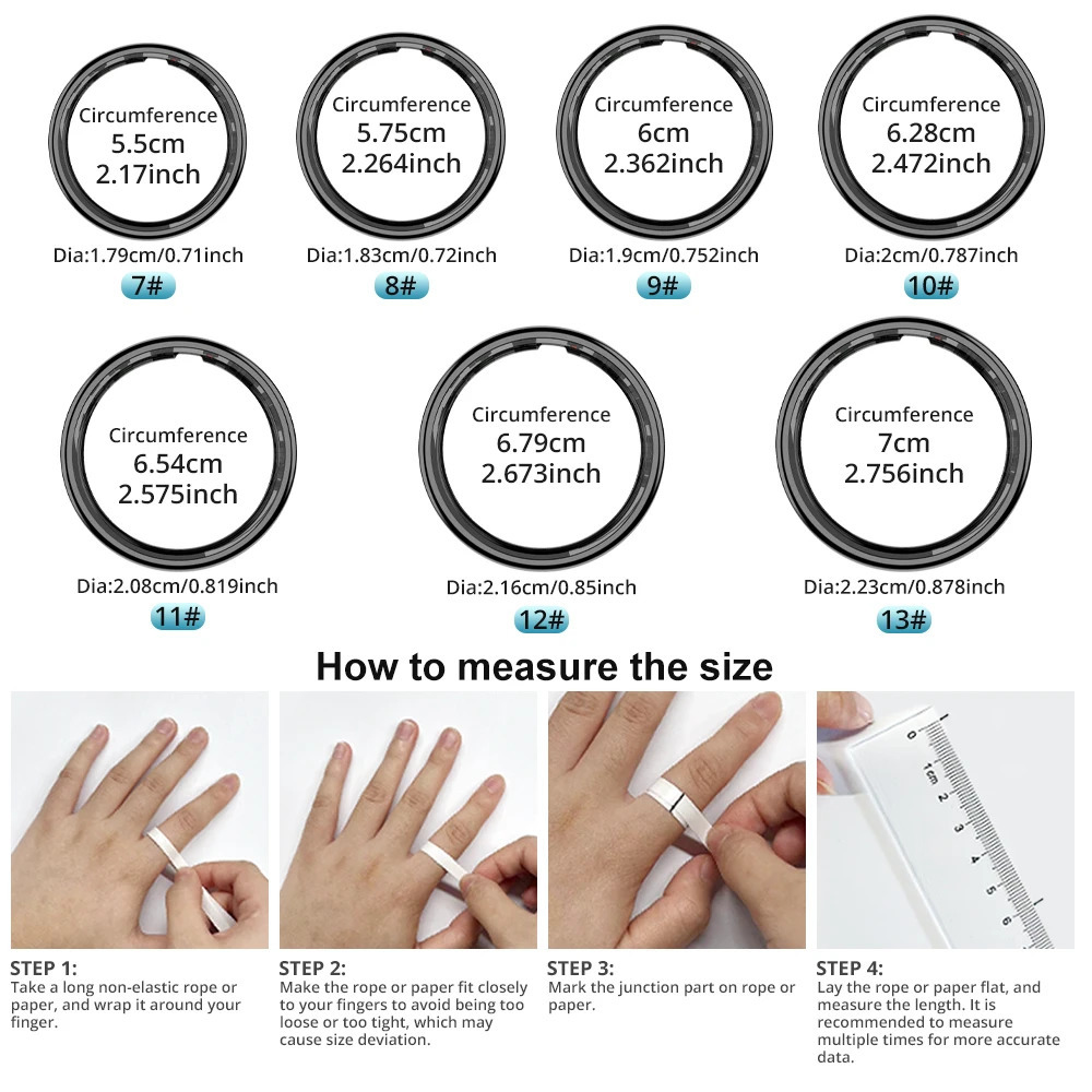 COLMI R12 Smart Ring with Display Screen and Touch Health Manager Wireless Charging 5 ATM Waterproof For Men Women 250322