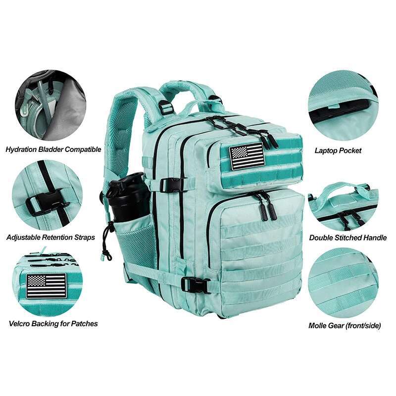 35L Tactical Backpack For Men And Women Outdoor Travel Athlete Gym Bag Hiking Molle Sports Rucksack With Bottle Holder