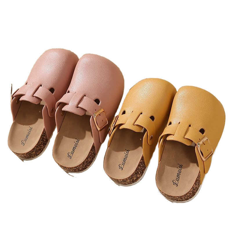 Slipper 2025 new childrens Haken shoes with high appearance for both boys and girls anti slip toe caps half mopping spring style S25326