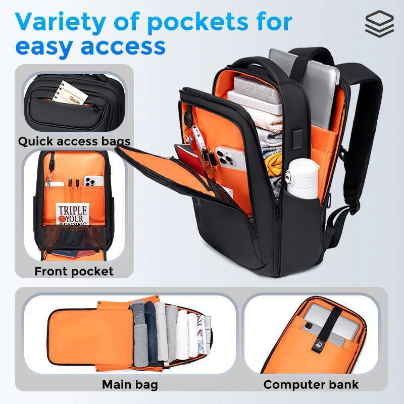 FENRUIEN New Men 3.0 USB Port Charge Large Capacity Multifunction Schoolbag Business Waterproof Backpack