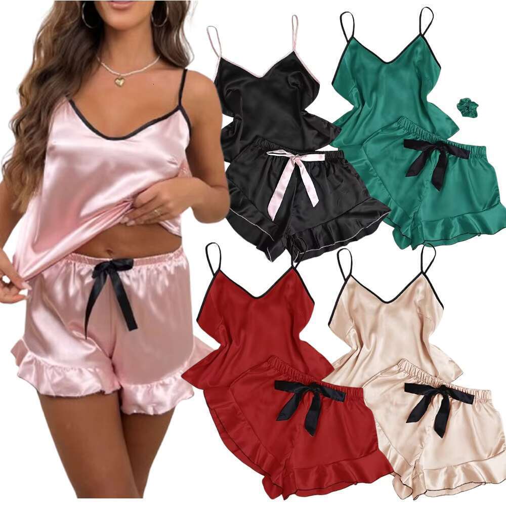 Custom Sets Silk Nightgown Sexy Pijama Sleeveless Dressing Gown For Women