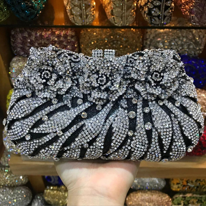 XIYUAN Womens Diamond Handbag Rhinestone Evening Bag Bridal Stone Clutch Wallet Party Wedding 250326