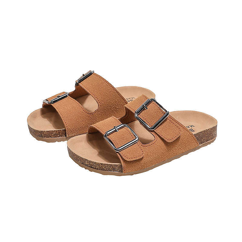 Slipper Boken shoes for boys cork sandals 2025 summer new style for childrens indoor and outdoor sandals medium and large childrens straight drag S253