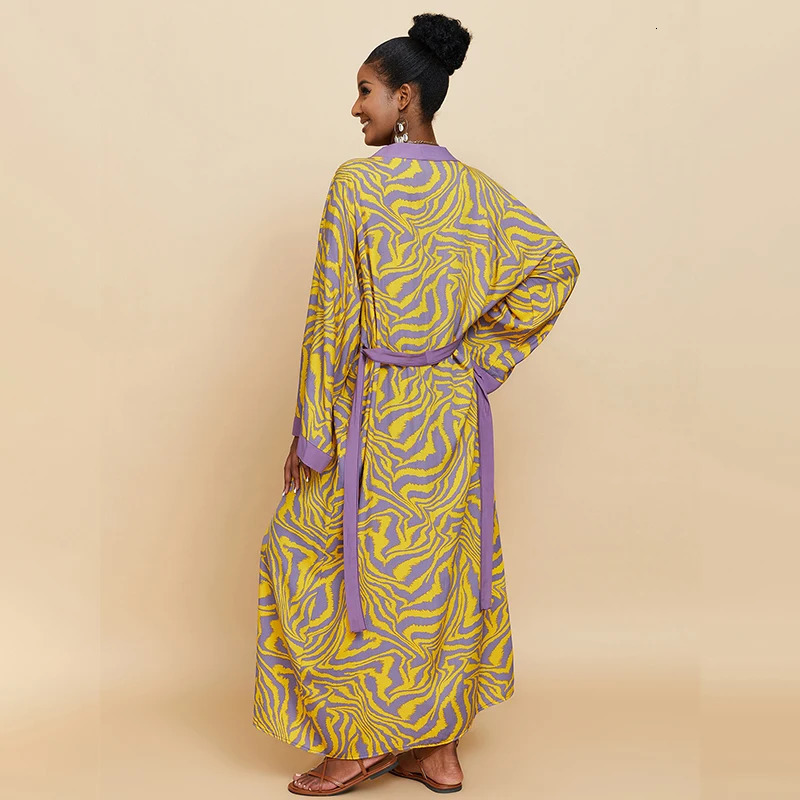 Para Praia kimono beach wear 9color bikini top womens long dress Sarong loose open swimsuit 250326