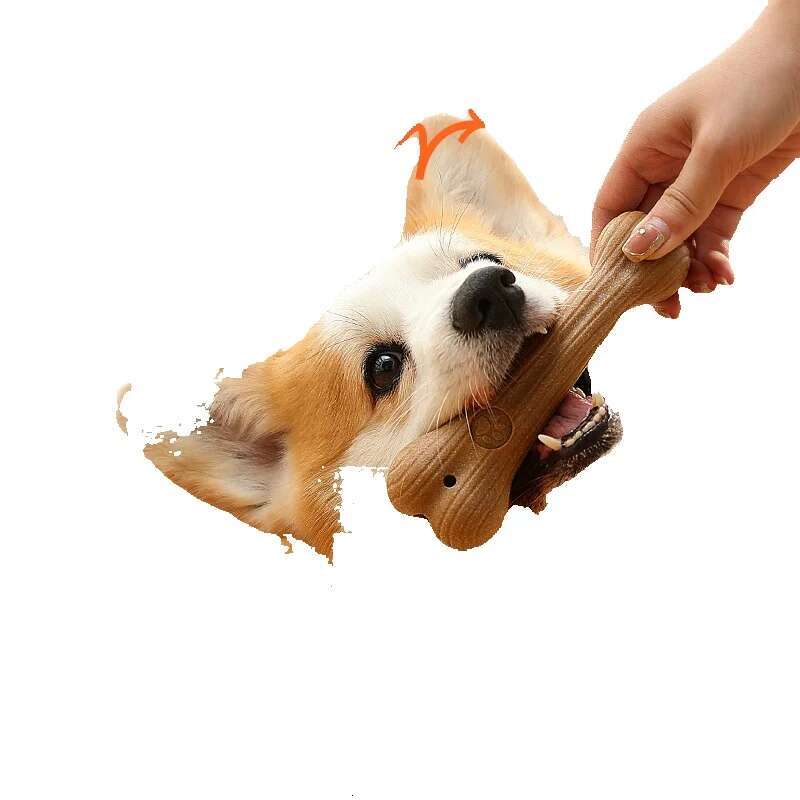New Creative Pet Toy Dog Bone Anti Bite Teeth Cleaning Natural Pine Chewing and Grinding Rod Amazon Wholesale