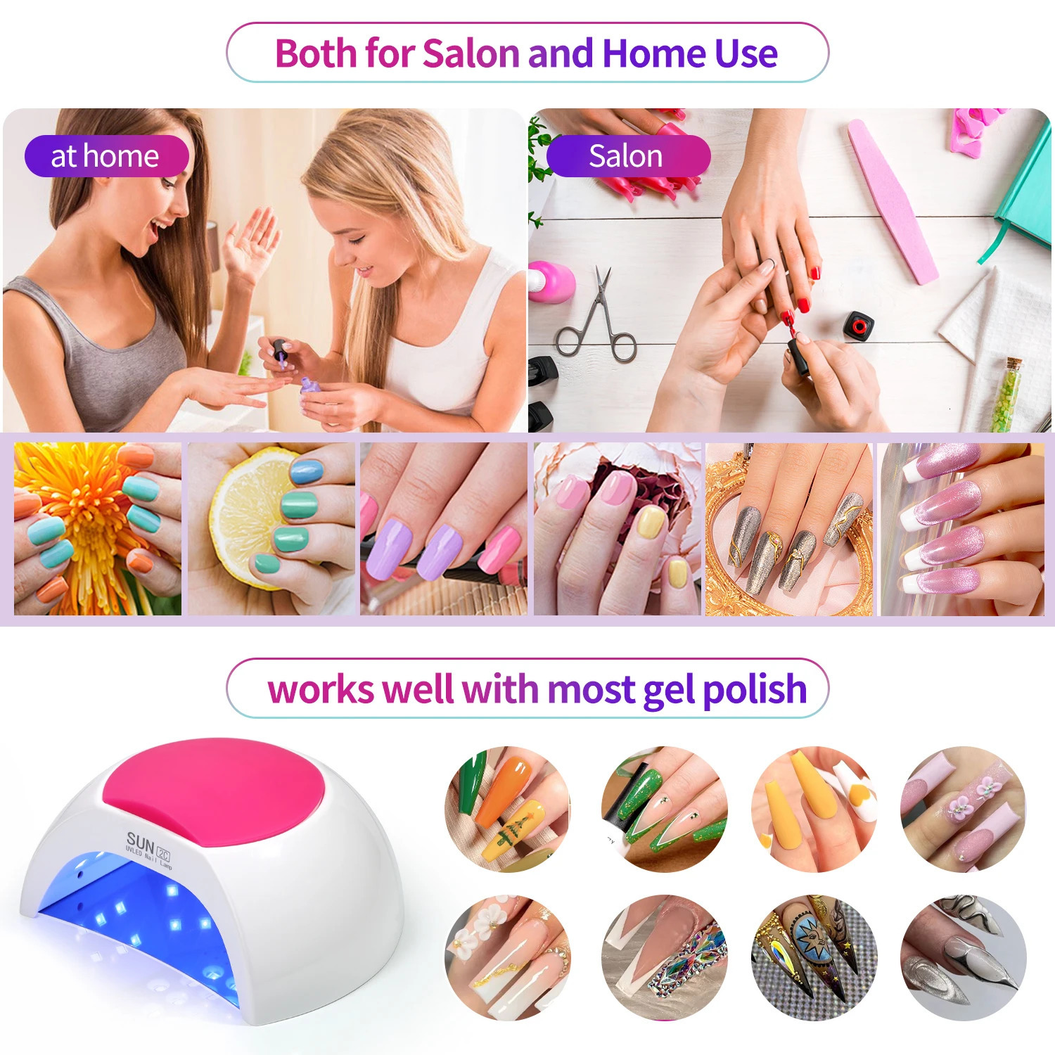 Sun2C nail light 48W gel polishing manipulation art dryer LED UV no black hands 250325