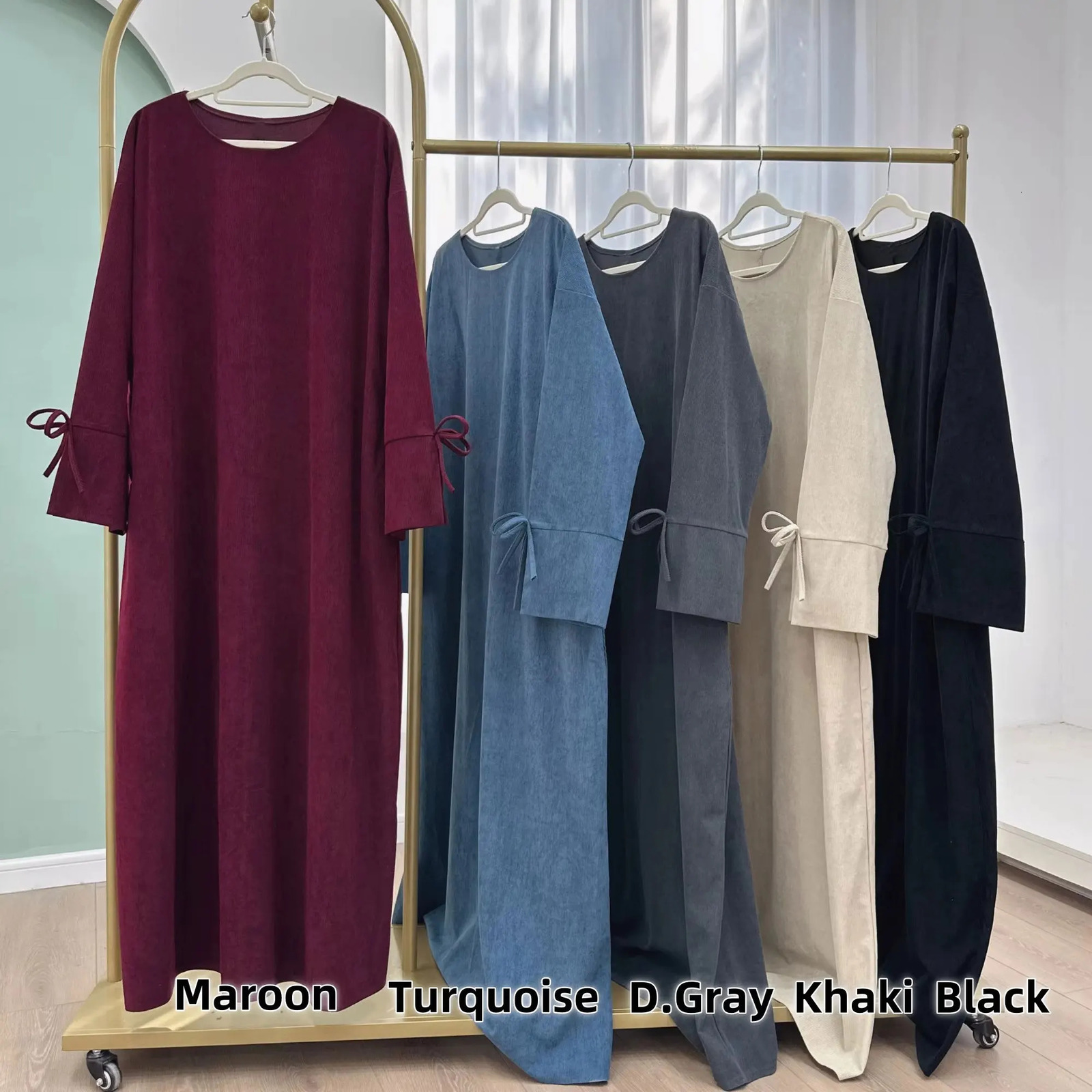 Sweet Ramadan Bowknot Dubai Abaya Dress y Arab Muslim Women Modest Islamic Party Coat Kaftan Fashion Gown 250326