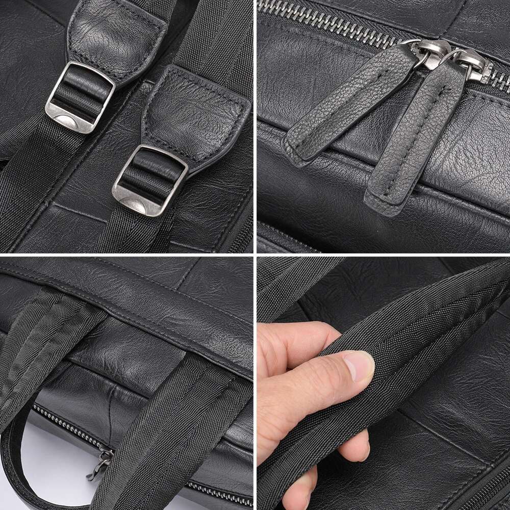 WESTAL Genuine Leather Laptop Backpack Men's Computer Bag 14 Inch Notebook Executive Business Large Capacity Shoolbag For Boy