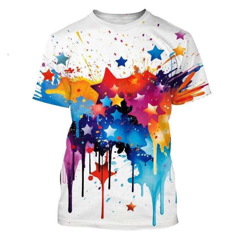 Men s and women T shirts casual fashion D printed starry sky Harajuku style