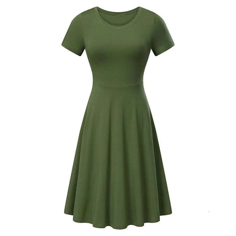 Dongdumaoyi Retro A Lijnjurk Met Korte Mouwen Elegante Vrijetijdsjurk Voor Lente En Zomer Dameskleding WD