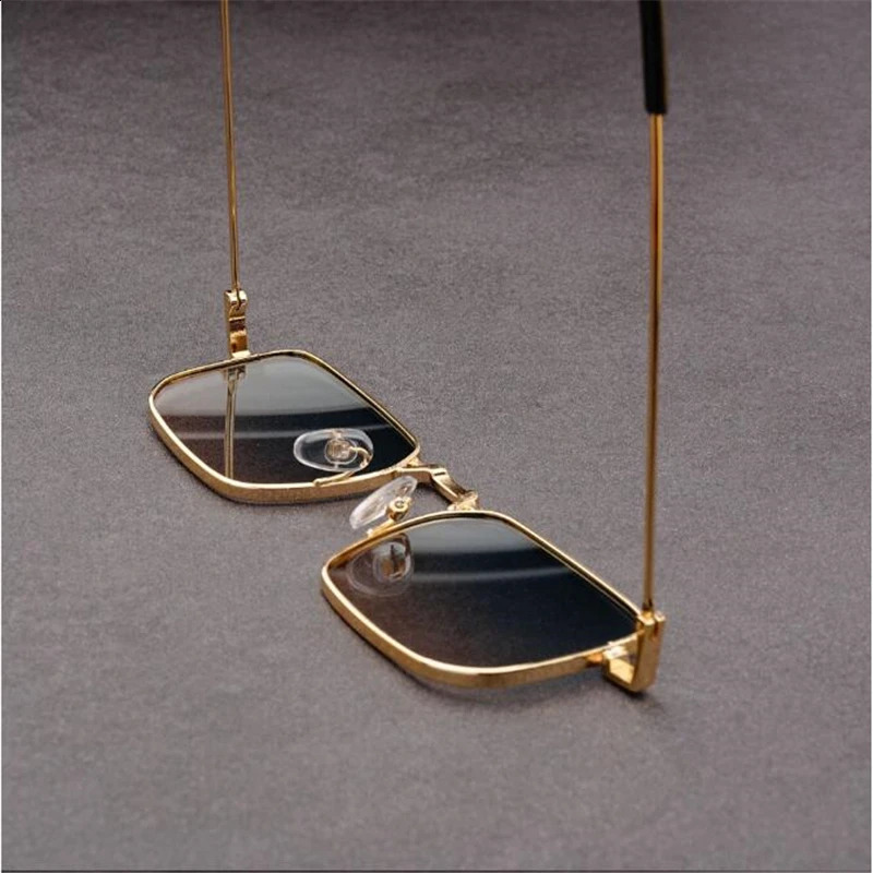 2024 Metal Square Red Lens Sunglasses for Men Top UV Protection Sunscreen Ultra Clear Glasses for Women 250317