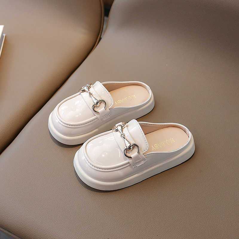 Slipper Girls shoes small leather shoes autumn 2025 new style stylish childrens princess shoes big childrens black girls performance shoes S25326