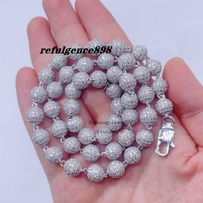Hip Hop Bling Men Fashion Custom Made Moissanite Diamond Iced Out Rosary Chain