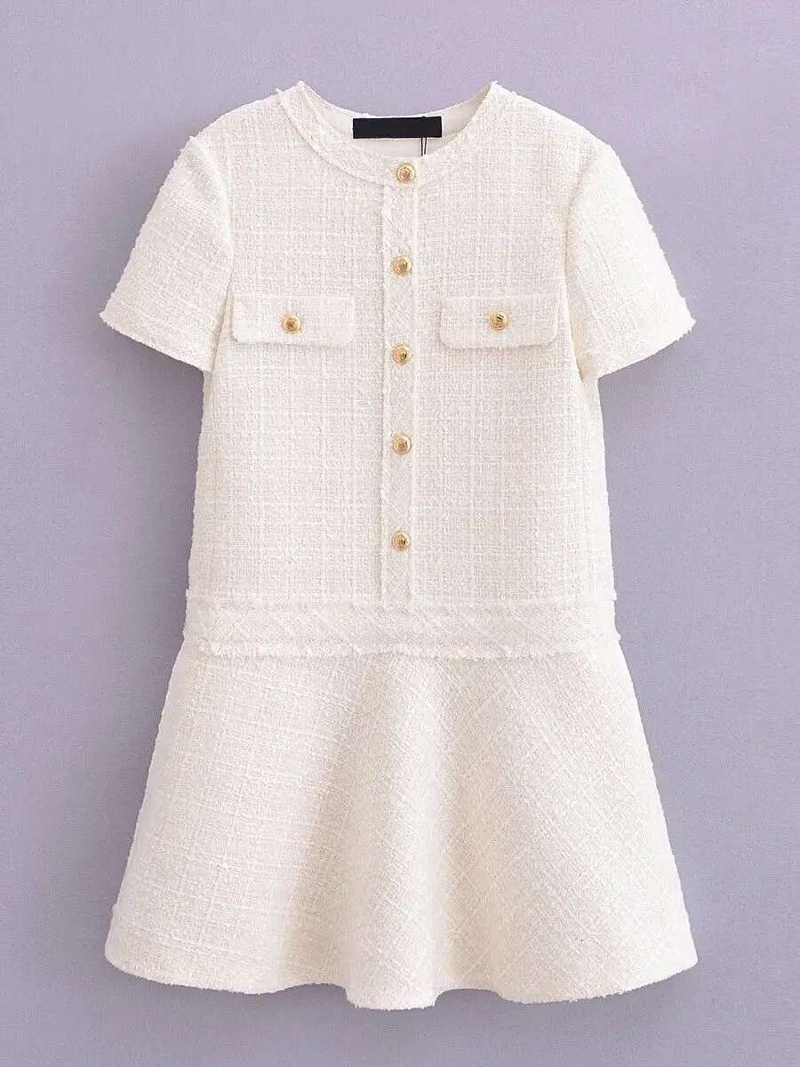 Ladies Short Elegant Fashion Summer New Chic Slim O-Neck Holiday Youth Party Women Street Student Mini Dress Female