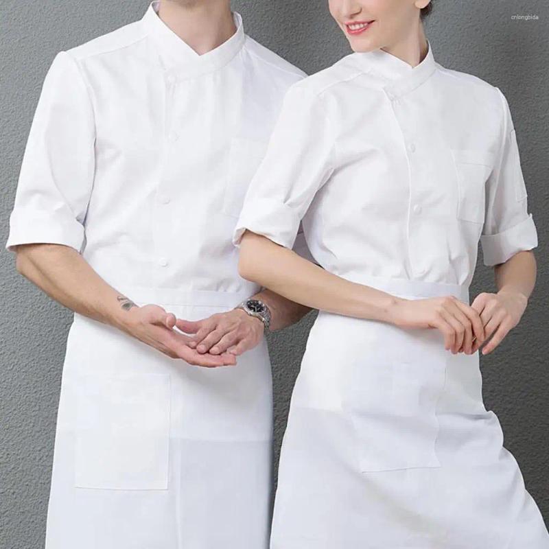 Men's Jackets Women 3/4 Sleeve Chef Coat Work Clothes Kitchen Jacket M