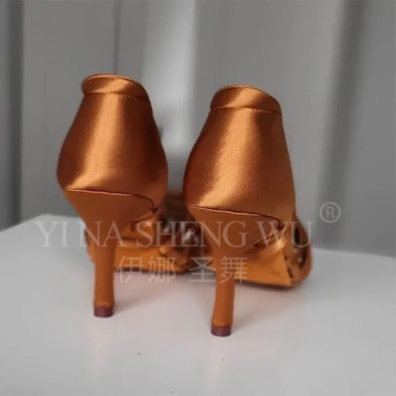 Woman Latin Dance Shoes Girls Ballroom Professional Dancing Shoes Sneaker 7cm Suede Soft Sole Jazz Salsa Practice Brown Shoes 250327