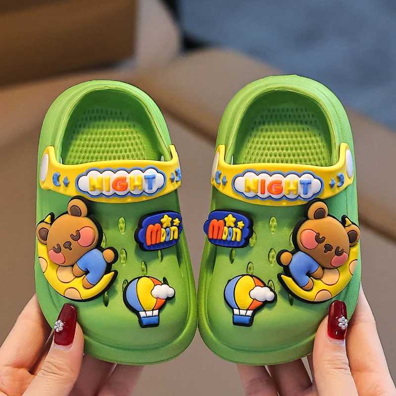 Slipper Cute rabbit bear beach slider suitable for childrens summer soft soled girls boys zippered shoes EVA anti slip childrens slider S25326